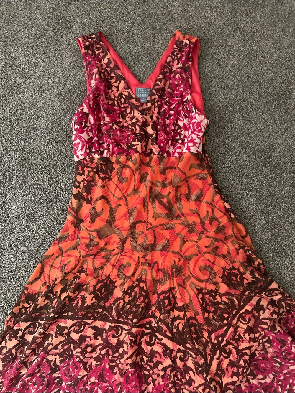 Rabbit Rabbit Rabbit Pink & Orange Printed V-Neck Maxi Dress - Picture 3 of 4